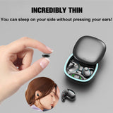 XMENHA Wireless Bluetooth Invisible Sleep Earbuds for Side Sleepers Small Headphones Sleeping Flat Noise Cancelling Earphones Comfortable Sleep Ear Buds for iPhone Android Office Work Audiobooks Music