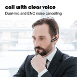 XMENHA Open Ear Headphones with Dual Microphones Noice Cancelling Wireless Earbuds with Earhooks No in-Ear Bluetooth Earpiece for Running Cycling Gym Office Working Out Bluetooth Headset for Cell Phones