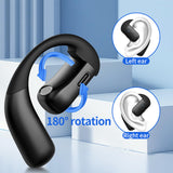 XMENHA Single Bluetooth One Ear Earbud Open Ear Bud Air Bone Conduction Earbud Earless Out of Ear Headphones Bluetooth Wireless Earpiece with Earhook OWS Open Ear Bud