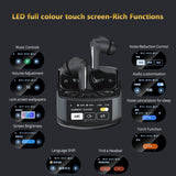 XMENHA Touch Screen Earbuds with Touch Screen case Wireless Active Noise Cancelling ANC Transparency Mode Blue Tooth Ear Buds Active Noise Canceling Bluetooth Touchscreen Earbuds for Small Ears