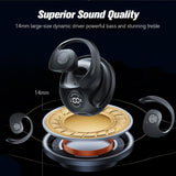 XMENHA Out of Ear Open Earbuds Earless Headphones Bluetooth Outside Ear for Ows Open Owls Hanging Earphones 5.4 Bluetooth Open Ear Hanging Headset Temple Headphones Air Bone Conduction Earbuds Over The Ear