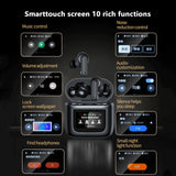 XMENHA Tws Bluetooth Touch Screen Earbuds With Screen Active Noise Cancelling Anc Tws Wireless Touchscreen Earbuds For Small Ears Canals For Iphone Android Blue Tooth Ear Buds Wireless Earphones Bluetooth