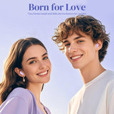 XMENHA Kids Cute Wireless Earbuds Kawaii Hearts Shaped Blue Tooth Ear Buds Unique Design Headphones for iPhone Android Kids Girl Friends