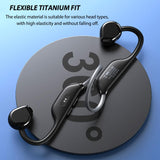 XMENHA Open Ear Headphones Wireless Bluetooth Air Bone Conduction Conducting Headphones Induction Waterproof Earbuds Open Ear Bone Conduction Earbuds Headset Earbud Ear Buds Bonebuds