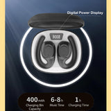XMENHA Open Ear Earbuds Over The Ear Earbuds with Earhooks Wireless Bluetooth Bone Conduction Head Set Bone Conduction Hook Earphone Open Ear Headphones Induction Earphones with Hook for Work