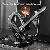 XMENHA Wireless Bluetooth Earpiece for Cell Phone Single Ear Headset Wireless Blue Tooth Earpiece Single Trucker Bluetooth Microphone Headset for Driving Business Single Ear Headset with Earhooks