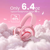 XMENHA Open Ear Open-Back Headphones Wireless Bluetooth Gaming Headset with Mic for PC Switch Xbox One PS4 PS5, 3.5mm Wired Breathable Lightweight Over Ear Headphones Adjustable RGB Light