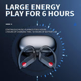 XMENHA True Wireless Earbuds with Earhooks Sport Bluetooth 5.3 Ear Buds IPX7 Waterproof Running Workout Headphones with Microphone in Ear Noise Cancelling Headset