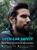XMENHA One Ear Headset Open Ear Air-Bone Conduction Headphones Wireless Bluetooth Headset Earpiece with Microphone for Cell Phones