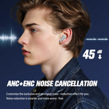 XMENHA Wireless Gaming Earbuds for PC with Mic 2.4GHz Dongle Low Latency ANC Noise Cancelling Earbuds in Ear Gaming Headphones Earphone Ear Buds Compatible with Meta Quest 2, Steam Deck, PS4, PS5, PC, Switch