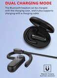 XMENHA Open Ear Headphones Bluetooth Earpiece Non in Ear Wireless Earbuds with Earhooks Long Battery Life Headset Microphone Noise Cancelling Ear Buds with Charging Case for Sport Running Workout Android iOS
