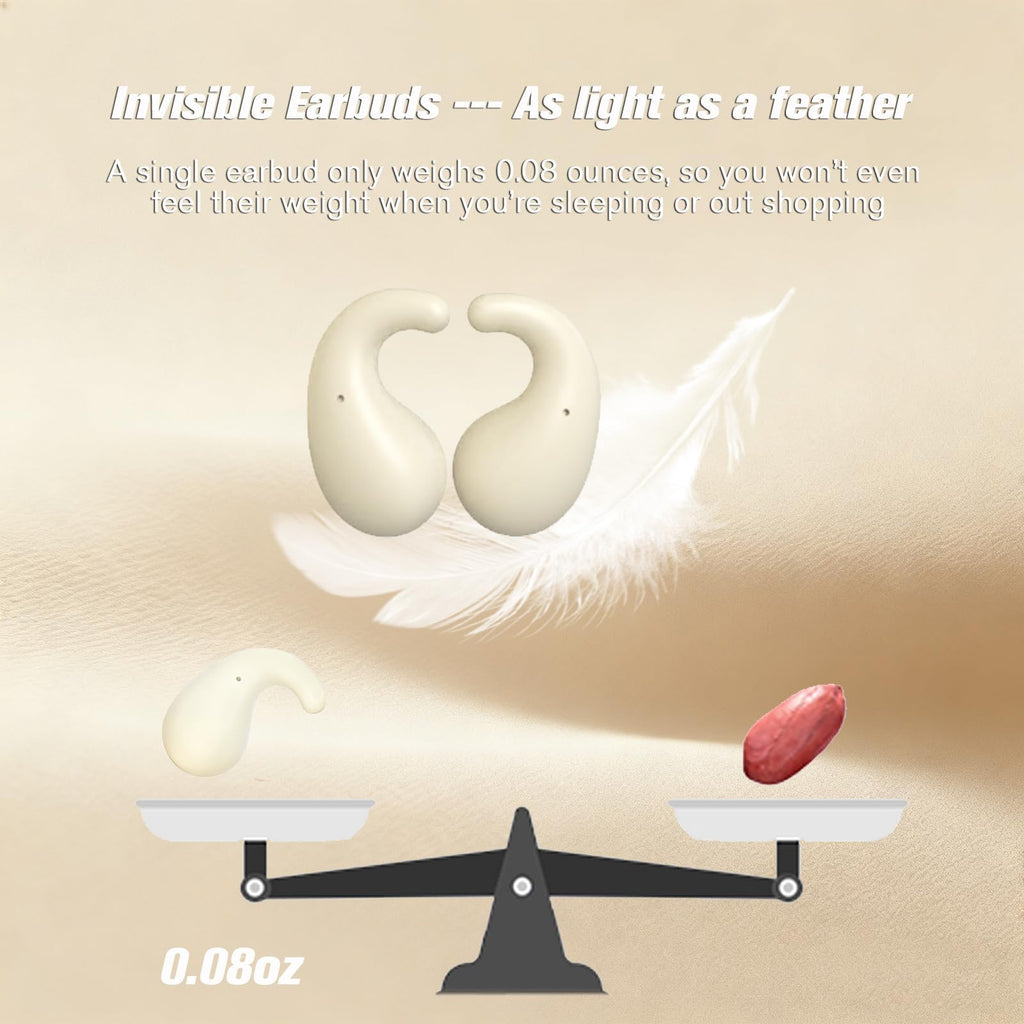 XMENHA Flat Mini Small Invisible Sleep Earbuds Wireless Bluetooth Invi