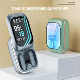 XMENHA Smart Small Mini Touch Screen Earbuds with Screen for iPhone Android TWS Bluetooth Wireless Touchscreen Earbuds Small Ears Canals