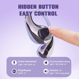 XMENHA Open Over The Ear Earbuds Ear Buds Air Bone Conduction Headphones Purple Wireless Bluetooth Out of Ear Earbuds for Small Ears Canals Women Kids with Ear Loop
