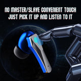XMENHA Blue True Wireless Earbuds with Mic Microphone Bluetooth 5.3 TWS Wireless Gaming Earbuds Low Latency Blue Tooth Ear Buds in Ear Headphones