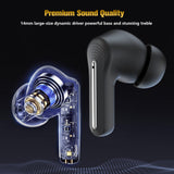 XMENHA Touch Screen Earbuds with Touch Screen case Wireless Active Noise Cancelling ANC Transparency Mode Blue Tooth Ear Buds Active Noise Canceling Bluetooth Touchscreen Earbuds for Small Ears