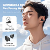 XMENHA AI Language Translator Earbuds Translate Open Ear Clip On Buds Bluetooth Translation Translating Earbuds Real Time AI Bone Conduction Headphones