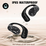 XMENHA Smart Touch Screen Open Ear Earbuds with Ear Hooks Over Ear Sport Earphones with Screen ENC Noise Cancelling Air Conduction Touchscreen Bluetooth Headphones