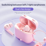 XMENHA True Wireless Pink Cute Earbuds Bluetooth Kawaii Headphones for Girls - Small Mini Tiny Ear Buds for Kids