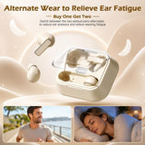 XMENHA 2 Pairs Mini Small Invisible Earbuds Wireless Bluetooth Sleep Invisible Ear Buds Smallest Headphones Low Profile Tiny Micro Small Hidden Discreet Earbuds for Work Sleeping