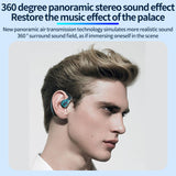 XMENHA Out of Ear Single Wireless Open Ear Headphones OWS Hanging Earphones Bluetooth Earbud One Ear Phone Headset Earpiece Blue Tooth Headset with Microphone Running Headphones Over Ear with Ear Hook