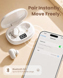 XMENHA Xmenha Mini Small Earbuds Wireless Bluetooth Headphones Blue Tooth Ear Buds Small Ears Canals Women Comfortable Kids Earphones True Wireless Tiny Earbuds for Sports Running