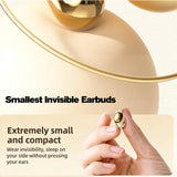 XMENHA Mini Invisible Small Sleep Earbuds Wireless Bluetooth for Sleeping Invisible Ear Buds Smallest Headphones Tiny Micro Hidden Discreet Earbuds for Work Side Sleeper