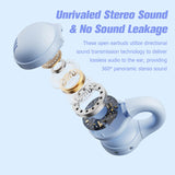 XMENHA Clip On Open Ear Earbuds Wireless Bluetooth Small Earclip Outer Ear Clip Kids Air Bone Conduction Headphones Open Ear Ear Buds