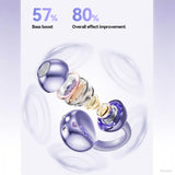 XMENHA Open Ear Ear Clip On Earbuds Wireless Bluetooth Ear Cuff Clip On Ear Buds Headphones Bone Conduction Earbuds Out of Open Ear Headphones Ear Buds Bone Conducting