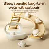 XMENHA Invisible Sleep Earbuds for Side Sleepers Sleeping Hidden Headphones Flat Tiny Discreet Micro Mini Small Earbuds Ear Buds Wireless Bluetooth for Small Ears Canals Women Work Sleeping On Side