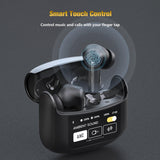 XMENHA Touch Screen Earbuds with Touch Screen case Wireless Active Noise Cancelling ANC Transparency Mode Blue Tooth Ear Buds Active Noise Canceling Bluetooth Touchscreen Earbuds for Small Ears