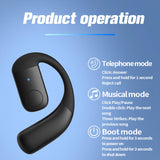 XMENHA Single Bluetooth One Ear Earbud Open Ear Bud Air Bone Conduction Earbud Earless Out of Ear Headphones Bluetooth Wireless Earpiece with Earhook OWS Open Ear Bud