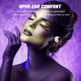 XMENHA Wireless Bluetooth Open Ear Smart AI Language Earpiece Translator Translating Earbuds with Ear Hooks Translation Headphones Real Time Work Sports Study Over Ear Translate Earphones for iPhone Android