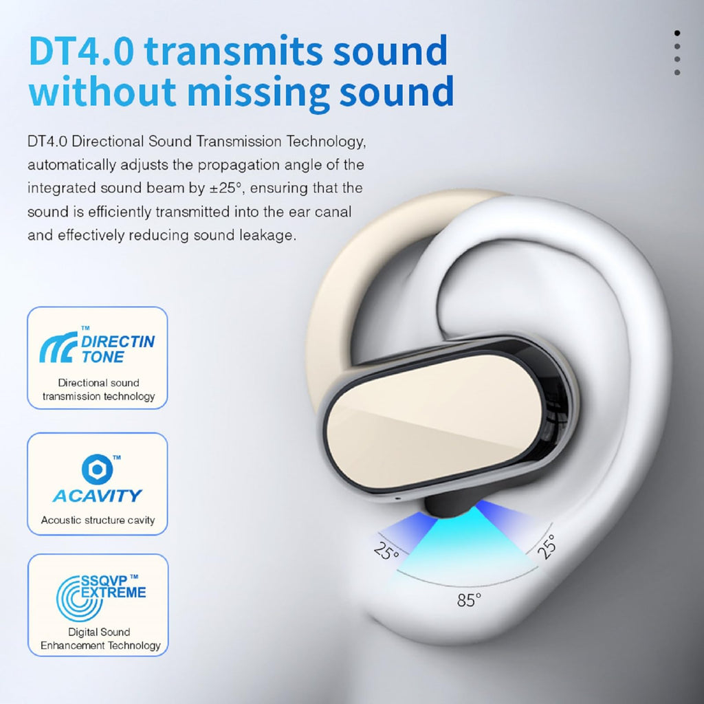 XMENHA Wireless Ear Hanging Bluetooth Headset Open Ear Air Bone Conduc
