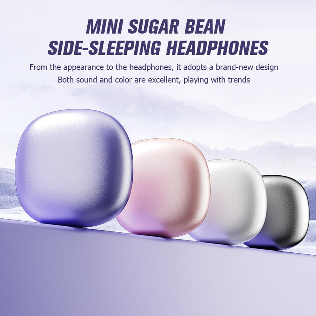 XMENHA Invisible Small Mini Sleep Earbuds Pink Wireless Bluetooth Comf