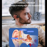 XMENHA Open Ear Headphones Wireless Bluetooth Air Bone Conduction Conducting Headphones Induction Waterproof Earbuds Open Ear Bone Conduction Earbuds Headset Earbud Ear Buds Bonebuds