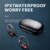 XMENHA True Wireless Earbuds with Earhooks Sport Bluetooth 5.3 Ear Buds IPX7 Waterproof Running Workout Headphones with Microphone in Ear Noise Cancelling Headset