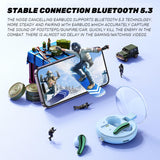 XMENHA Bluetooth 5.3 Half in Ear Headphone True Wireless with Compact Charging Case Earbud Bluetooth Earbuds Stereo Bass Earbuds