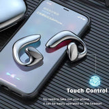 XMENHA Open Ear Headphones Wireless Bluetooth Air Bone Conduction Headphones Head Set with Mic Bone Conduction Earbuds Headset Bone Conducting Earphones Workout Over the Ear Running Earbuds with Earhooks