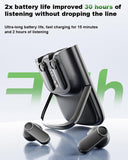 XMENHA Magnetic Wireless Charging Bluetooth Earbuds Blue Tooth Ear Buds for iPhone Android, Earphones Deep Bass IPX6 Waterproof Sweatproof Earbud In-ear Headphones with Mobile Phone Stand Charging Case