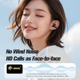 XMENHA AI Language Translator Earbuds Translate Open Ear Clip On Buds Bluetooth Translation Translating Earbuds Real Time AI Bone Conduction Headphones