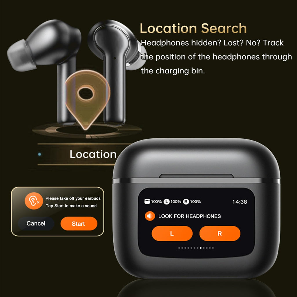 XMENHA Touch Screen Earbuds Wireless Noise Cancelling In Ear Soft Head