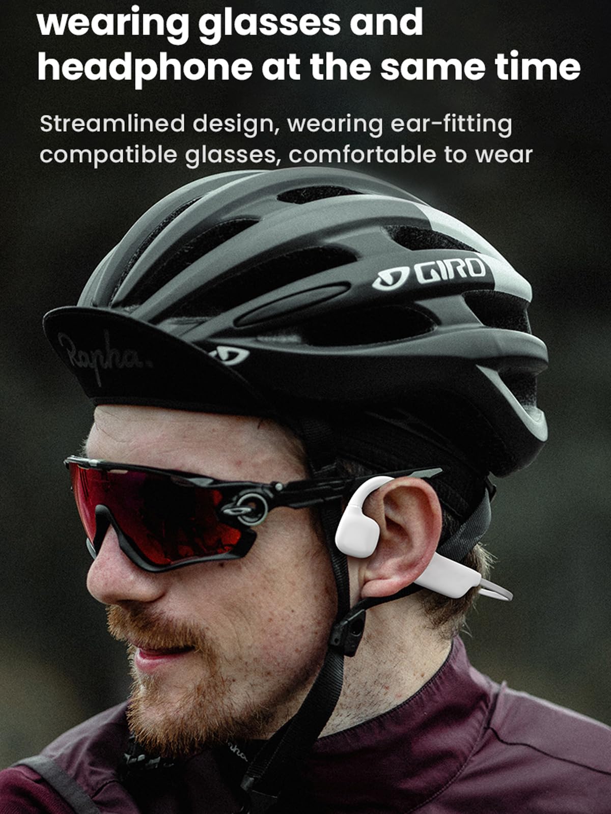 XMENHA Bone Conduction Headphones Bluetooth Wireless Headset Waterproo