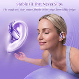 XMENHA Open Over Ear Earbuds Wireless Bluetooth Awareness of Surroundings Open Ear Headphones Bone Air Conduction Earbuds that Don't Go in Your Ear with Over-Ear Hooks Clip On Ear Buds Headphones