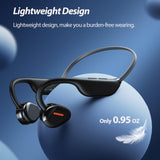 XMENHA Open Ear Headphones Wireless Bluetooth Air Bone Conduction Conducting Headphones Induction Waterproof Earbuds Open Ear Bone Conduction Earbuds Headset Earbud Ear Buds Bonebuds