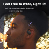 XMENHA Single Over Open Ear Earbud One Ear Buds Air Bone Conduction Headphones Blue Tooth Phone Ear Piece Wireless Bluetooth Earpiece Headset