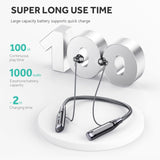XMENHA Around The Neck Bluetooth Headphones 100H Long Battery Life Magnetic Neckband Bluetooth for Sport Waterproof Headphones Workout Neckband Earbuds Running Wireless Around Neck Earbuds Sweatproof