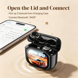 XMENHA Mini Invisible Small Earbuds Wireless Bluetooth with Touch Screen Case, Tiny Smallest Micro Low Profile Sleep Discreet Hidden Earbuds Headphones Ear Buds for Work Sleeping Small Ear Canals