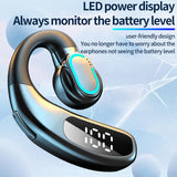 XMENHA Out of Ear Single Wireless Open Ear Headphones OWS Hanging Earphones Bluetooth Earbud One Ear Phone Headset Earpiece Blue Tooth Headset with Microphone Running Headphones Over Ear with Ear Hook