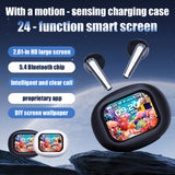 XMENHA Smart Earbuds True Wireless Bluetooth 5.4 with Touch Screen Case Motion-Sensing TWS Sport Workout Running Gym Earbuds in Ear Headphones Blue Tooth Ear Buds with Locator